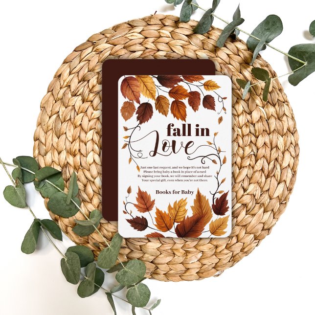 Cartão De Informações Chuva de Bebê Enamorada-se das Folhas de Outono (Criador carregado)