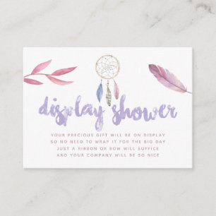 Cartão De Informações Chuva de Bebê Exposição em Aquarela Boho Tribal