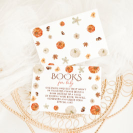 Cartão De Informações Chuva de Bebê Floral Abóbora Fofa Livro Solicitaçã