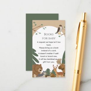 Cartão De Informações Chuva de Bebê Floresta Animais Silvestres Boho Mod