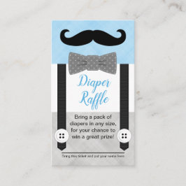 Cartão De Informações Chuva de bebê homenzinho fralda bilhete rifa azul