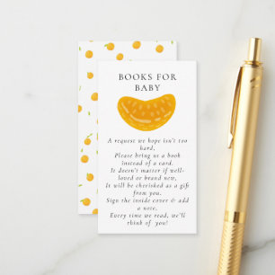 Cartão De Informações Chuva de Bebê Laranja Aquarela Minimalista