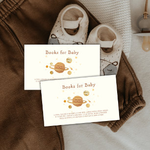 Cartão De Informações Chuva de Bebê Livros Sistema Solar Espaço Boho