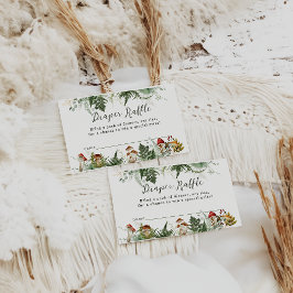 Cartão De Informações Chuva de Bebê Menino Cogumelo Floresta Aventura