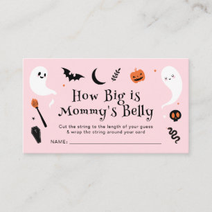 Cartão De Informações Chuva de Bebê Pink Halloween Quão Grande é a Barri