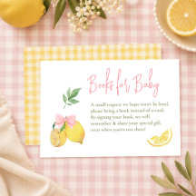 Chuva de bebê tema limão com laço rosa citrus
