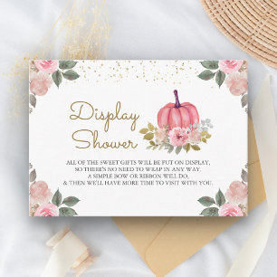 Cartão De Informações Chuva de Exposição Floral Rosa Dourado Abóbora