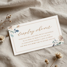 Cartão De Informações Chuva de Exposição Floral Rústica de Outono Nupcia