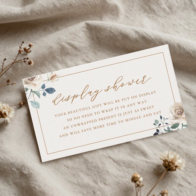 Cartão De Informações Chuva de Exposição Floral Rústica de Outono Nupcia (Criador carregado)