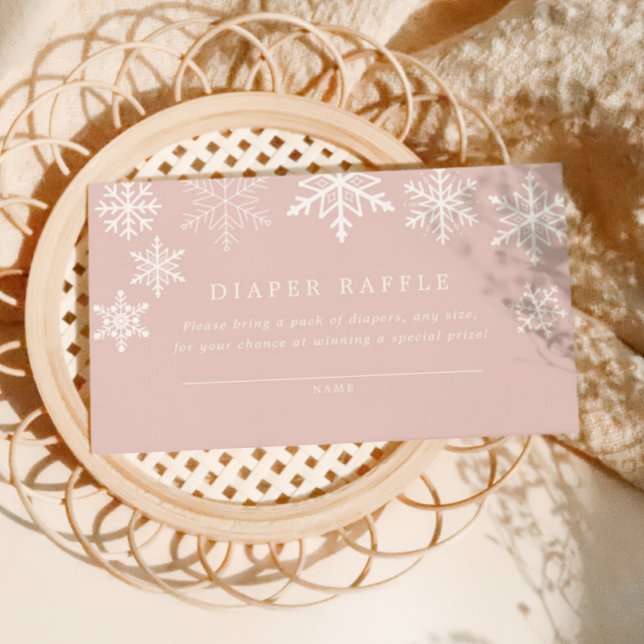 Cartão De Informações Chuva de Fraldas de Menina Floco de Neve no Invern (Criador carregado)