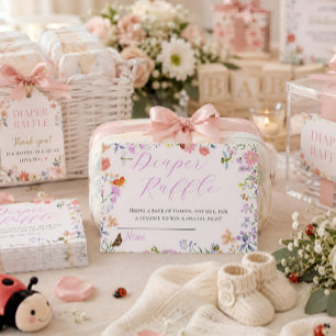 Cartão De Informações Chuva de Fraldas Little Love Bug Baby Shower