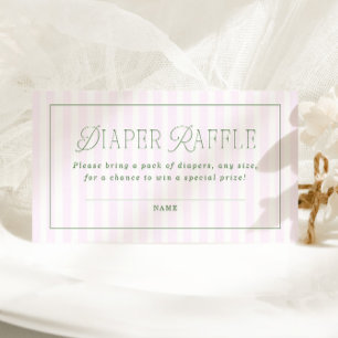 Cartão De Informações Chuva de Fraldas para Baby Shower de Menina Rosa e