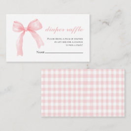 Cartão De Informações Chuva de fraldas para baby shower delicado com laç
