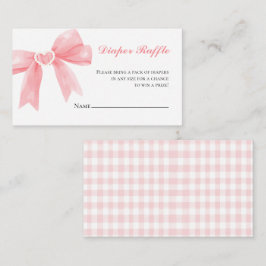 Cartão De Informações Chuva de fraldas para baby shower delicado com laç