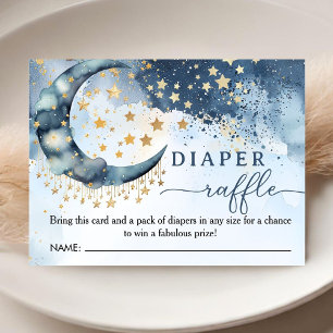Cartão De Informações Chuva de Fraldas Para Baby Shower Menino Azul "Alé