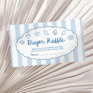 Cartão De Informações Chuva de Fraldas para Baby Shower Tema Marinho Cap