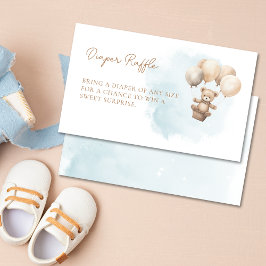 Cartão De Informações Chuva de Fraldas para Bebê Neutro Urso de Água-For