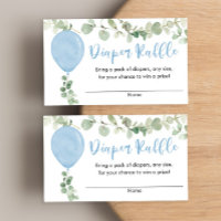 Chuva de fraldas para chá de bebê com balão azul d