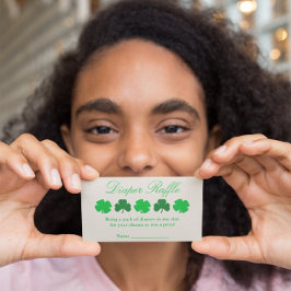 Cartão De Informações Chuva de Fraldas para Chá de Bebê do Trevo