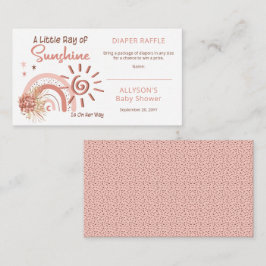 Cartão De Informações Chuva de fraldas para chá de bebê Little Ray of Su