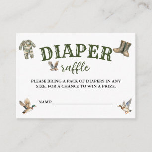 Cartão De Informações Chuva de Fraldas para Chá de Bebê Menino Caçador