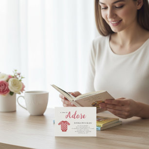 Cartão De Informações Chuva de Livros Menina Adorável Pedido de Livro pa