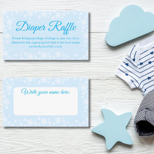 Cartão De Informações Chuva de neve menino azul baby shower