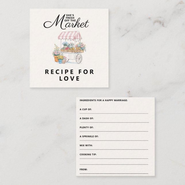 Cartão De Informações Chuva de Presentes Caprichosa para Noiva Disponíve (Frente/Verso)