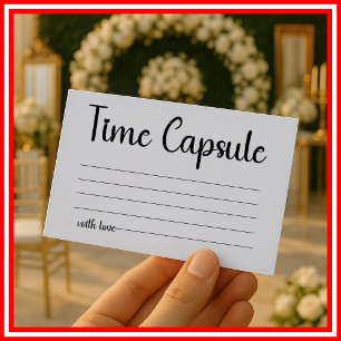 Cartão De Informações Chuva de Presentes para Casamento Cápsula do Tempo