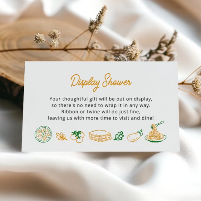 Cartão De Informações Chuva de Presentes Rústica Italiana com Amor (Criador carregado)