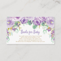 Chuva Floral Roxa Baby Shower Traga um Livro