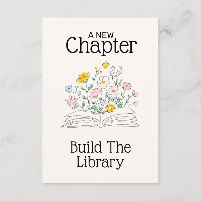 Cartão De Informações Chuva Floral Um Novo Capítulo Chá de Noiva  (Frente)