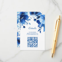 Chuvas Azuis Aquarela Chá de Noiva QR PERSONALIZAD