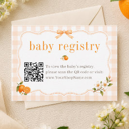Cartão De Informações Chuveirinho de Bebê QR Code Registro Cutie