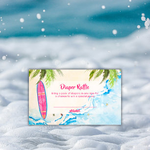 Cartão De Informações Chuveiro Cor-de-Rosa Praia de Palmeira Diaper Fest