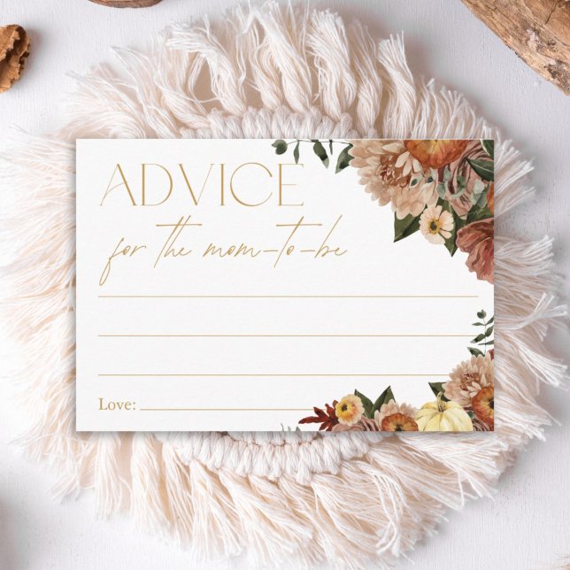 Cartão De Informações Chuveiro de Bebê Floral Apaixonar Dicas para a Mam (Criador carregado)