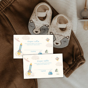 Cartão De Informações Chuveiro de Bebê Foguete Espacial Boho Troca de Fr