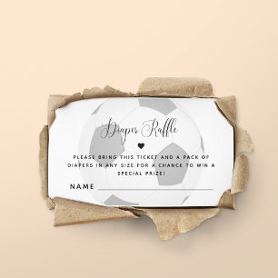 Cartão De Informações Chuveiro de Bebê Tema Esporte Bola de Futebol Rifa