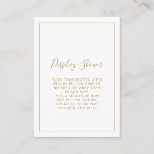 Cartão De Informações Chuveiro de Exposição em Ouro Minimalista