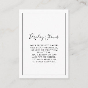 Cartão De Informações Chuveiro de Exposição Minimalista