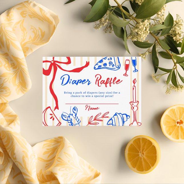 Cartão De Informações Ciao Baby Italiano Bambino Fralda Raffle (Criador carregado)