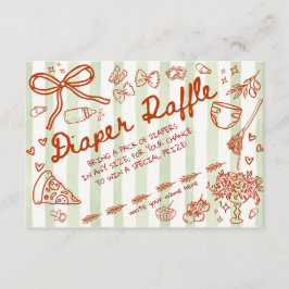 Cartão De Informações Ciao Bambino Olive Green - Diaper Raffle