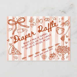 Cartão De Informações Ciao Bambino Red - Diaper Raffle