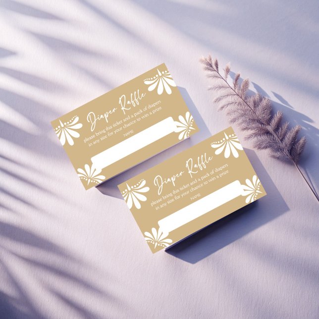 Cartão De Informações Cielito lindo beige fralda de fiesta mexicana (Cielito lindo beige Mexican fiesta baby shower diaper raffle Enclosure Card raffle tickets)