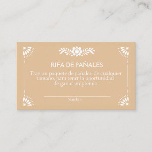 Cartão De Informações Cielito Lindo Castanho Gabinete Espanhol Raffle Ca