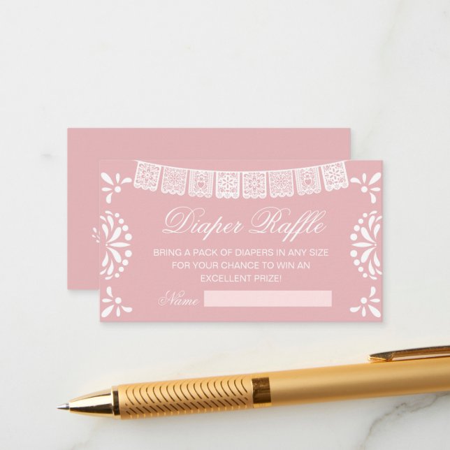 Cartão De Informações Cielito Lindo Mexican Baby Shower Diaper Raffle (Frente/Verso In Situ)