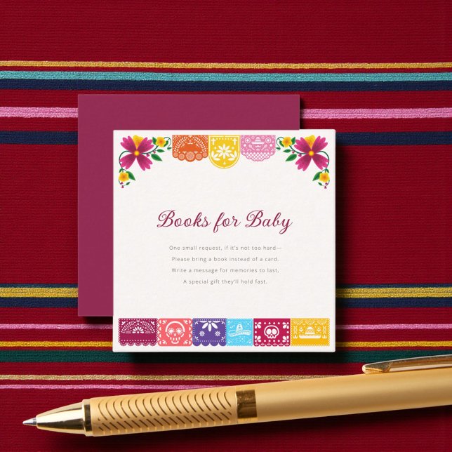 Cartão De Informações Cielito Lindo Mexican Papel Picado Folk Art Fiesta (Criador carregado)