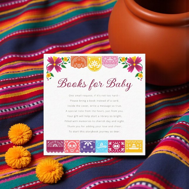 Cartão De Informações Cielito Lindo Mexican Papel Picado Folk Art Fiesta (Criador carregado)