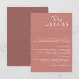 Cartão De Informações Cinnamon Rose Moderno Simples Minimalista Casament
