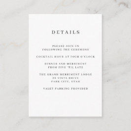 Cartão De Informações Cinza | Alojamento dos detalhes do hotel Magnolia 